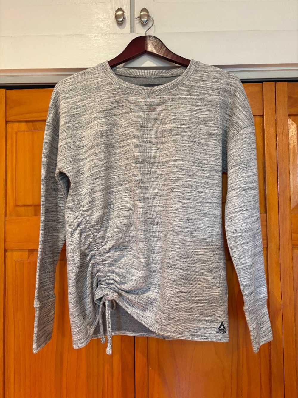 Reebok Heathered Gray Side Cinch Sweatshirt Size Small Women